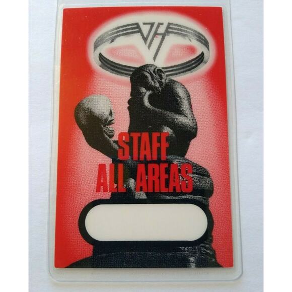 Van Halen OU812 Tour Backstage Pass Monkey With Skull Staff Original 1988 Eddie - Picture 1 of 4